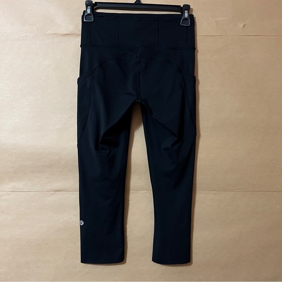 Lululemon | Fast & Free Crop II Nulux 19" High Rise Leggings Pocket Black Size 4 - Picture 8 of 11